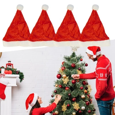 Sombrero Capucha Santa Claus Clásico Terciopelo Rojo Blanco Navidad Adulto - Imagen 1 de 4