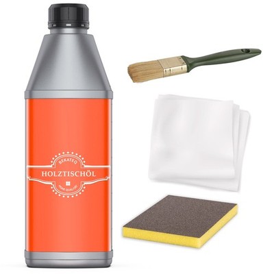 Holztisch Öl Set mit Schleifmatte Vliestuch & Pinsel Arbeitsplattenöl Öl LS-240