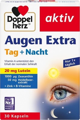 Doppelherz Augen Extra Tag + Nacht - Mit 30 Kapseln (1er Pack), Dunkelbraun 
