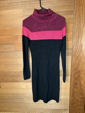 Calvin Klein Colorblock Turtleneck Sweater Dress Size Small