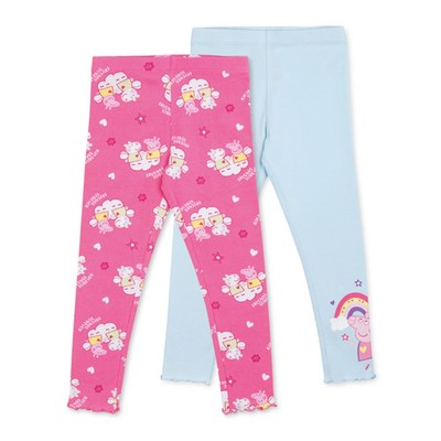 2 Stück PEPPA PIG  Leggings  pink hellblau  NEU mit Etikett