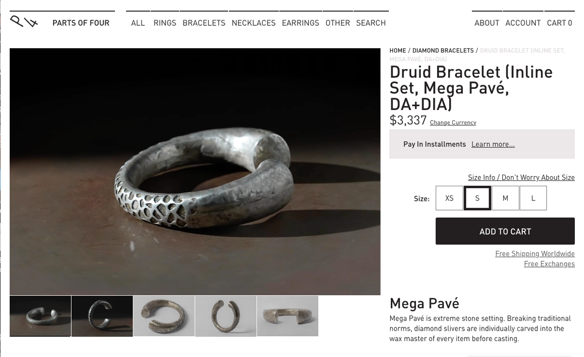 Parts Of Four Druid Bracelet with diamond slivers | eBay