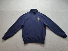 Sudadera Sport-Tek Hombre Pequeña Azul Marino 1/4 Cremallera Polar Holy Cross Escuela Logo