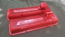 Valve Covers 1959-67 Corvette With Breathers Powder Coated Chevy Orange Mint