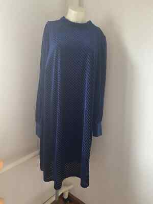 Zizzi Ladies Party Dress Velvet Blue Size M Sk2414