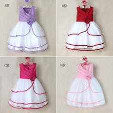 Girls Princess Communion Pageant Wedding Party Dress Flower Girl Dress