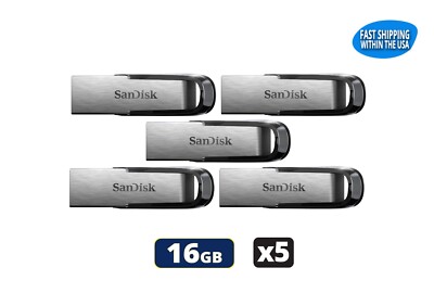 Sandisk Ultra Flair 16GB Flash Drive USB 3.0  Pen Drive Thumb Drive (5 Pack)