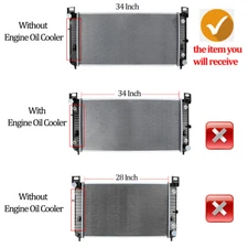 34" Radiator for GMC Sierra Yukon Cadillac Escalade 4.3L 4.8L 5.3L 6.0L 6.2L