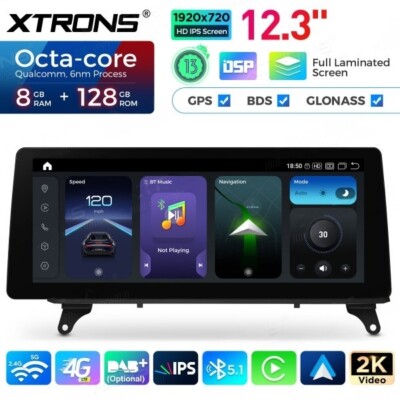 Android Car Stereo Xtrons 12.3'' Android13 8 Core For BMW X5 E70/X6 E71 CCC Rec