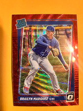 2021 DONRUSS OPTIC RED PANDORA RED WAVE PRIZM RATED ROOKIE #32  BRAILYN MARQUEZ 