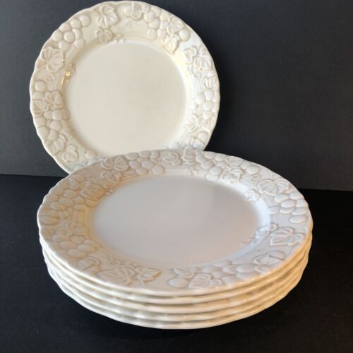 Vintage Metlox Poppytrail Antique Grape Ivory 10-1/2" Dinner Plates Set Of 6 - Picture 1 of 8