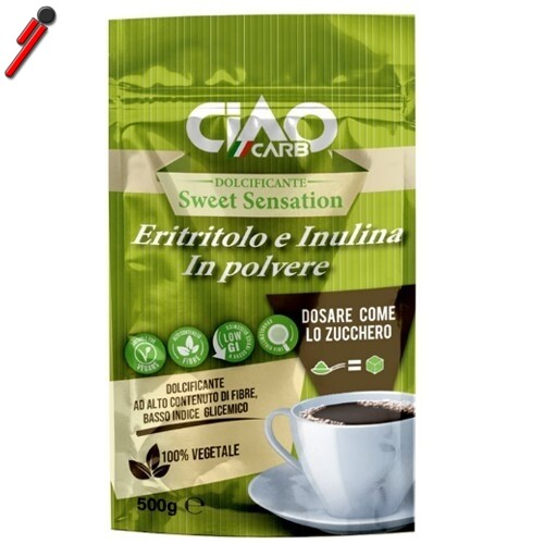 Ciao Carb, Sweet Sensation, 500 g Eritritolo e Inulina in polvere