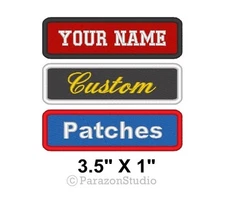 Custom Embroidered Name Tag Sew on Patch Motorcycle Biker Patches 3.5" x 1" (A) 