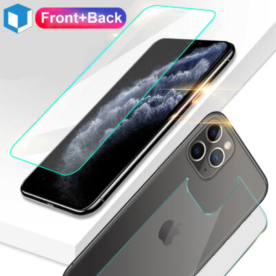 For iPhone 11/11 Pro/ Max Front and Back 9H Tempered Glass Screen Protector Film