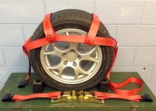 Car Tow Dollie Wheel Net Double Top W Ratchets Tow Wrecker Flat Hook Usa Red