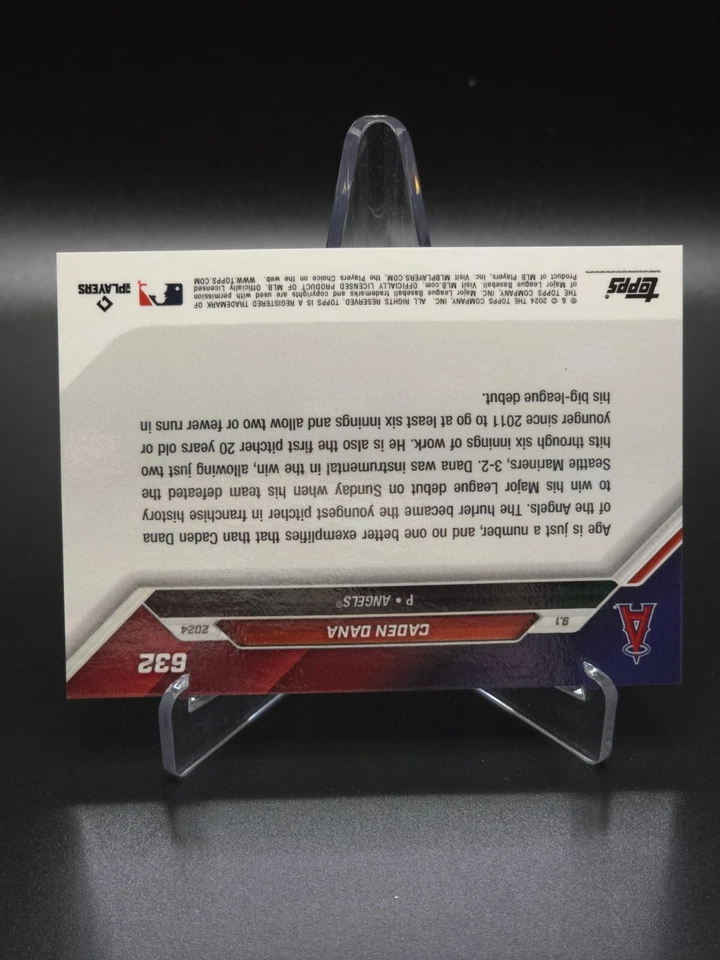 MLB DEBUT WIN! Caden Dana 2024 Topps Now Los Angeles Angels Pre-RC #632 IN HAND! - Image 4 of 4
