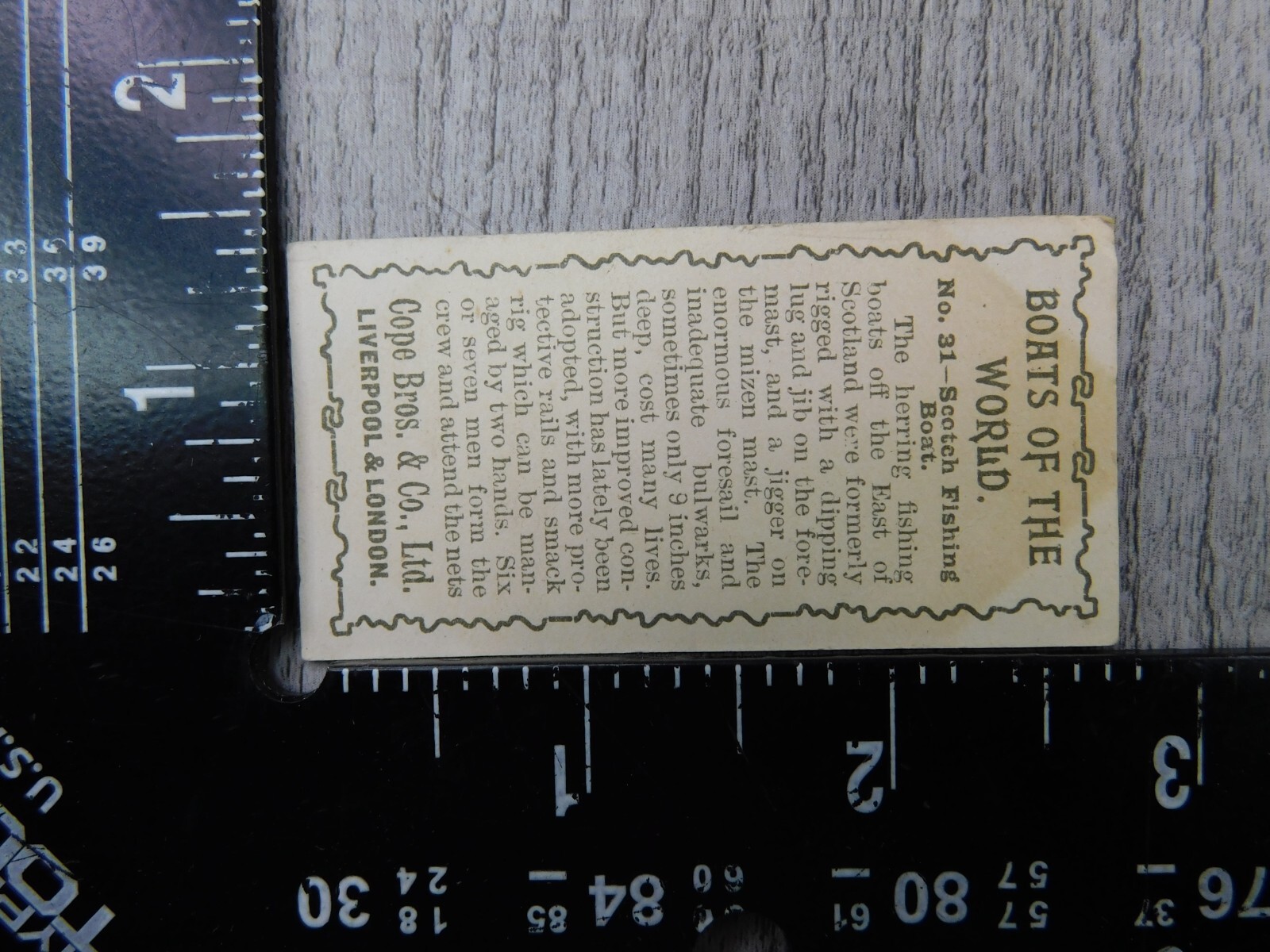 Boats of The World No 31 Scotch Fishing Vintage Imperial Tobacco Co Trading Card