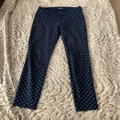OLD NAVY Size 4 Blue Cotton Daisy Mid Rise Pixie Pants