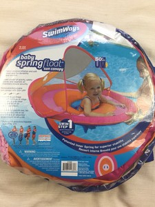 New Swimways Baby Spring Float Pool Sun Canopy 9-24 M Pink/Orange Infant Toddler | eBay