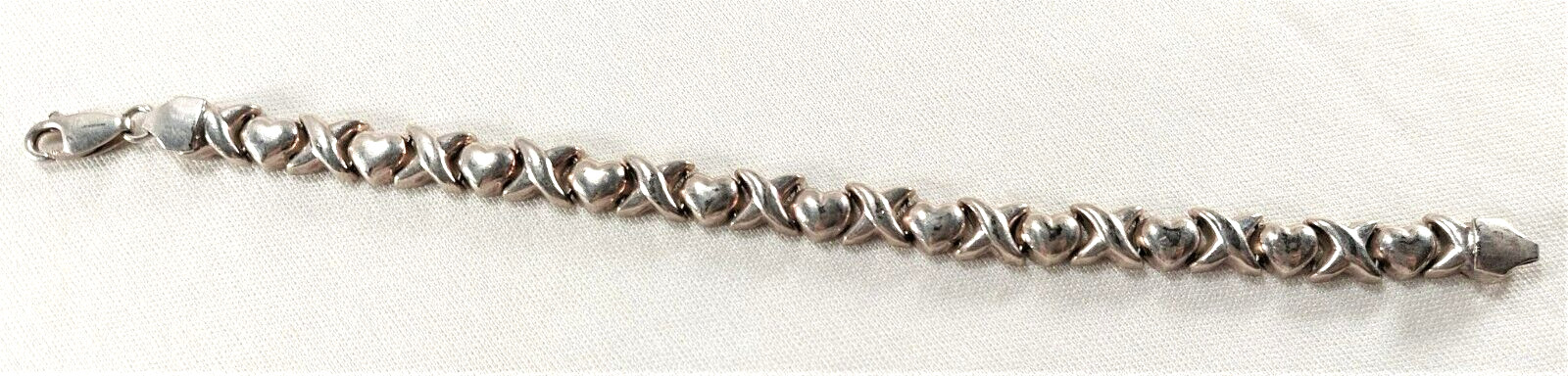 Italy 925 sterling 7 1/16 inch hugs and kisses bracelet