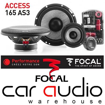 Focal 165AS3 ACCESS 160 Watt 3-Way Component Kit Car Stereo  Speakers