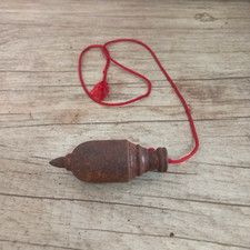 Fantastic vintage mini iron plumb bob leveling measuring carpenter tool