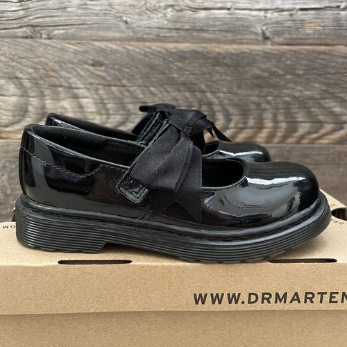 Dr. Martens Maccy II Youth Mary Jane Black Patent Shoes Size 11
