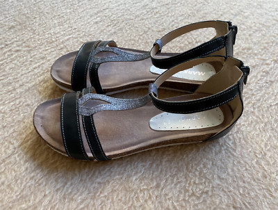 Sandalen von Marko mit Glitzer-Applikation - Schwarz - 38