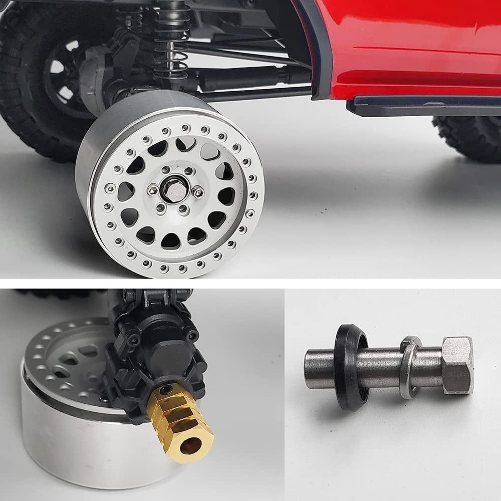 12mm Brass Wheels Spacers +15mm Extension Wheel Hubs Hex for TRX4 1/10 RC Cra...