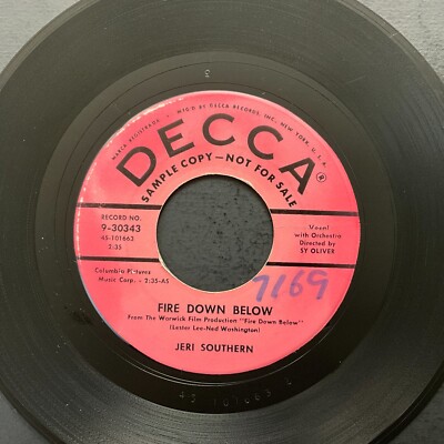 Jeri Southern, Fire Down Below / How Did He Look, 7'' 45rpm, Vinyl VG