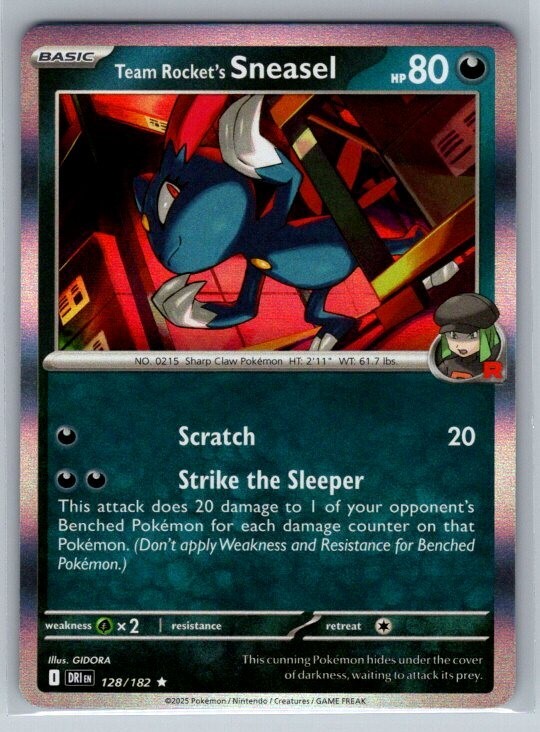 Team Rocket's Sneasel 128/182 Holo NM Destined Rivals Pokemon TCG