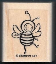 HONEY BEE Bumblebee POLLINATOR INSECT FLIGHT Stampin' Up wood RUBBER STAMP