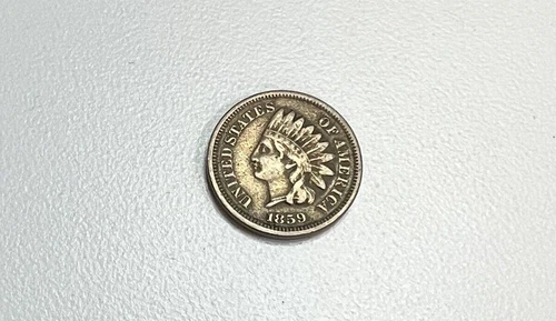 1859 Indian Head Cent Penny First Year Minted Copper Nickel XF Nice #001