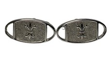 Vtg Silver Tone Chrome Fleur-De-Lis Cuff Links Men's Cufflinks Mardi Gras