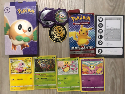 2022 McDONALD'S Pokemon Match Battle Cards TCG HAPPY MEAL TOYS rowlet  purple