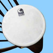 Toca Red & Black Hand-Painted Doumbek Drum With Geometric Design Height 16.5"