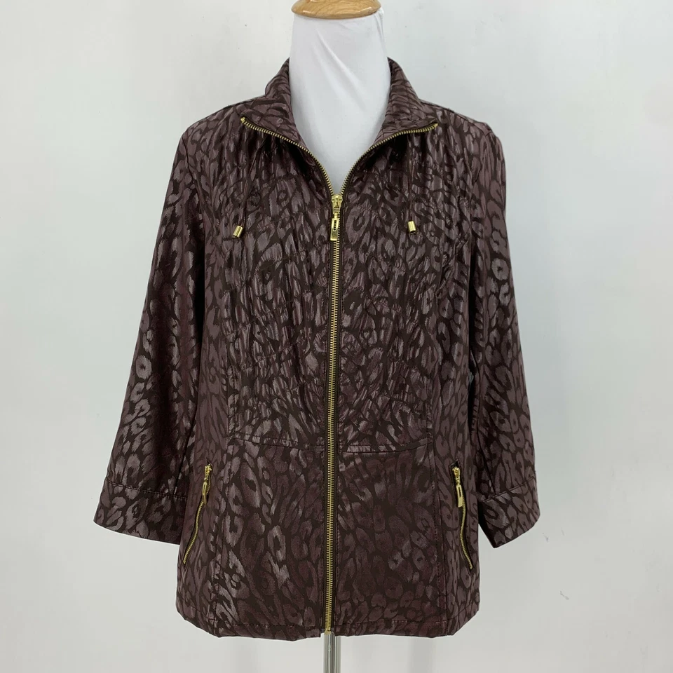 Chaqueta Zenergy Chicos Neema Aria Animal Foil Mujer Mangas 0 3/4 Bronce Brillante Foto 2 de 4