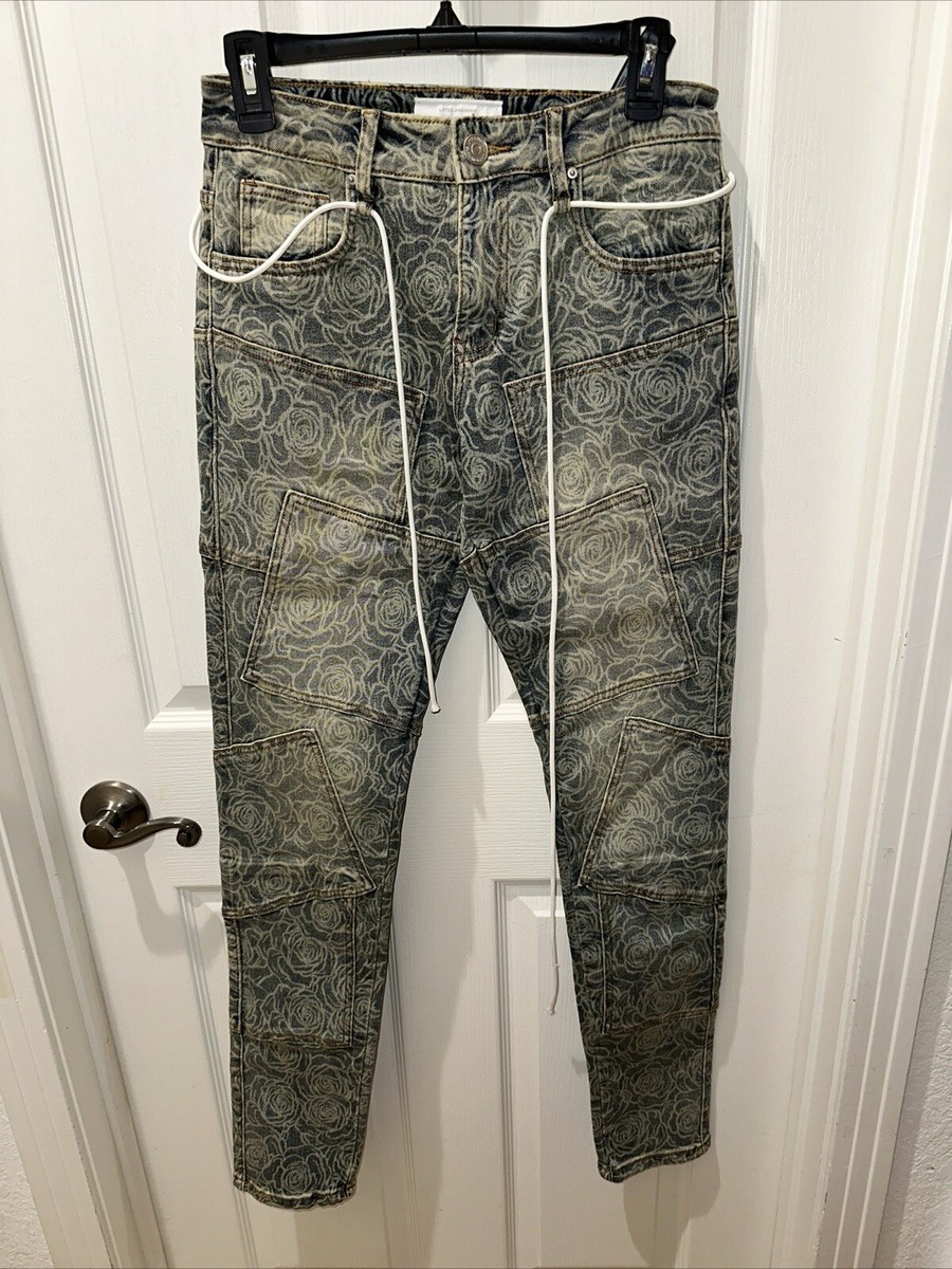 Lifted Anchors Los Angeles Patch-Work Rose Denim Skinny Jeans Size 