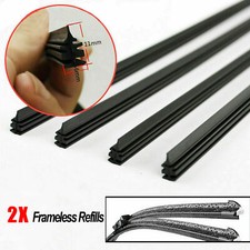 2PCS Windshield Natural Rubber Car Wiper Blade Strip (Refill) 6mm 26" Frameless