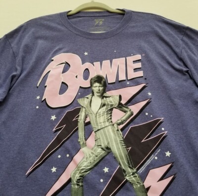 David Bowie T Shirt Men's Medium M Purple Graphic Short Sleeves