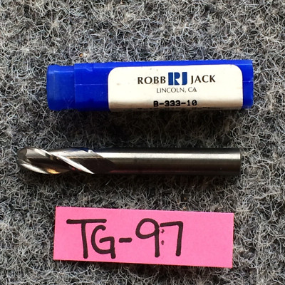 ROBB-JACK B-333-10-C 5/16 Dia 3-Flute Ball End Mill, 13/16 LOC, 2.50 OAL NOS