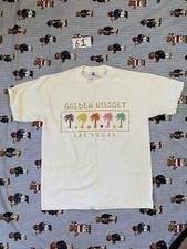 Vintage Golden Nugget Las Vegas T Shirt Single Stitch USA Made Size Medium White