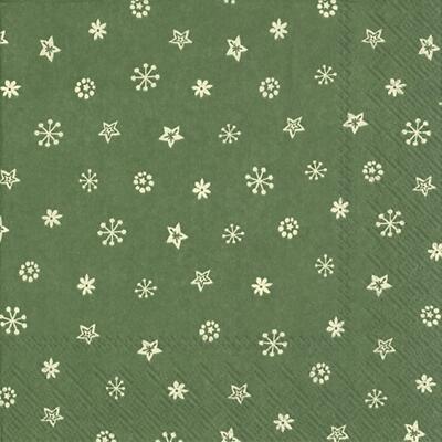 Papierservietten Weihnachten Serviette Little Joy Creme Grün Mittagessen Einweg 3-lagig