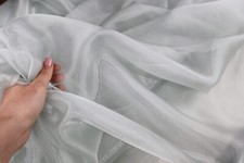 Silver Crystal Sheer Organza Fabric By the Yard 922