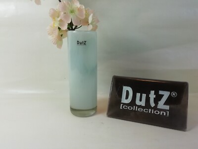Dutz Cylinder White Vase 18 cm Glas mundgeblasen rund glasvase solifleur weiß