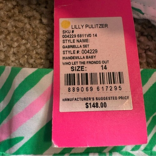NWT Lilly Pulitzer Mandevilla Baby Who Let the Fronds Out Crop Top Skirt Set 14 - Picture 5 of 7