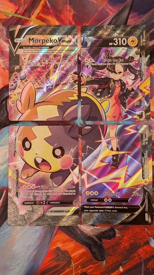 Pokemon Morpeko V-Union 4 Card Set SWSH287 SWSH288 SWSH289 SWSH290 Promo NM/Mint