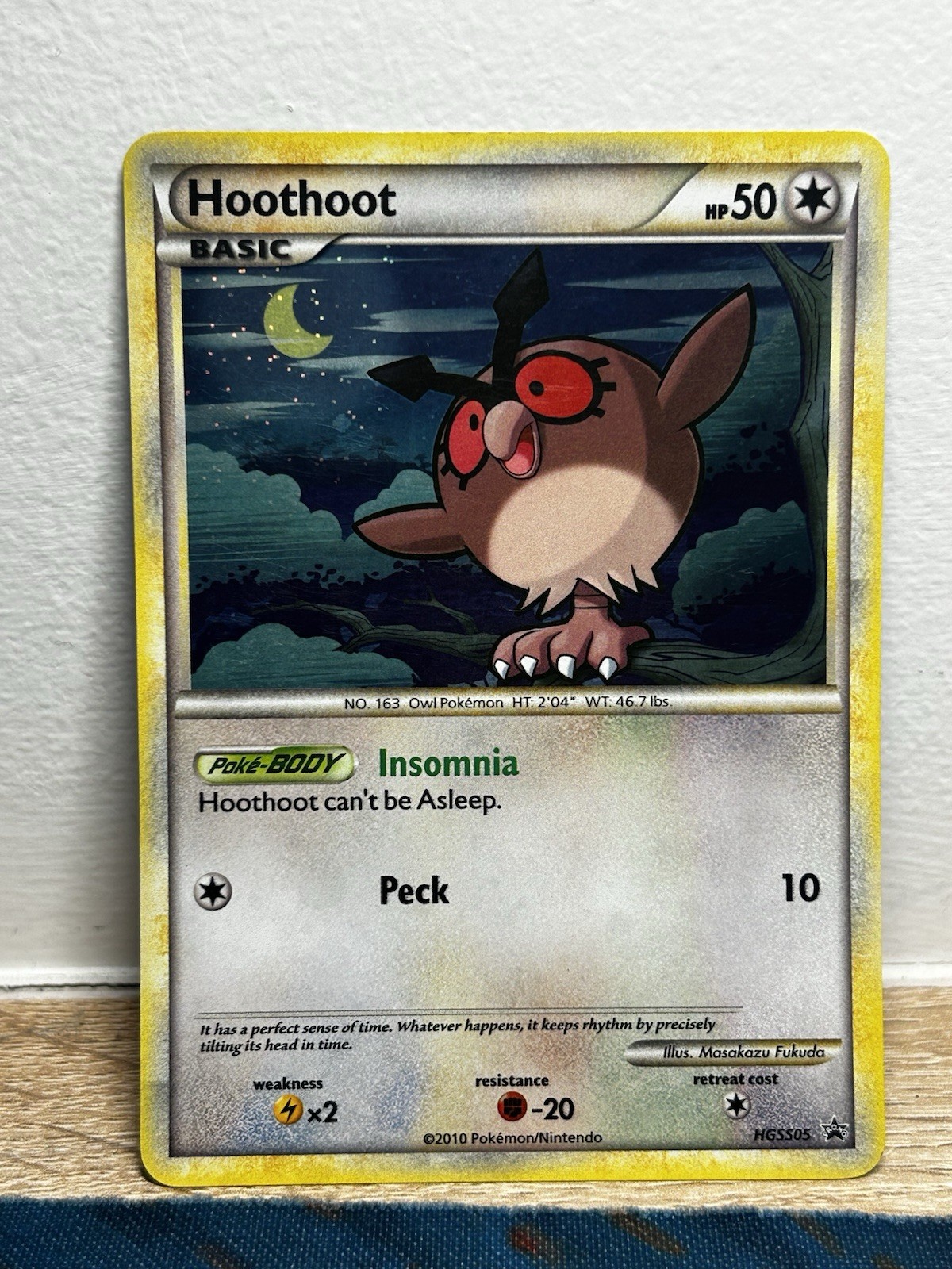 Hoothoot HGSS05 Holo Black Star Promo Pokémon Card HALF SWIRL