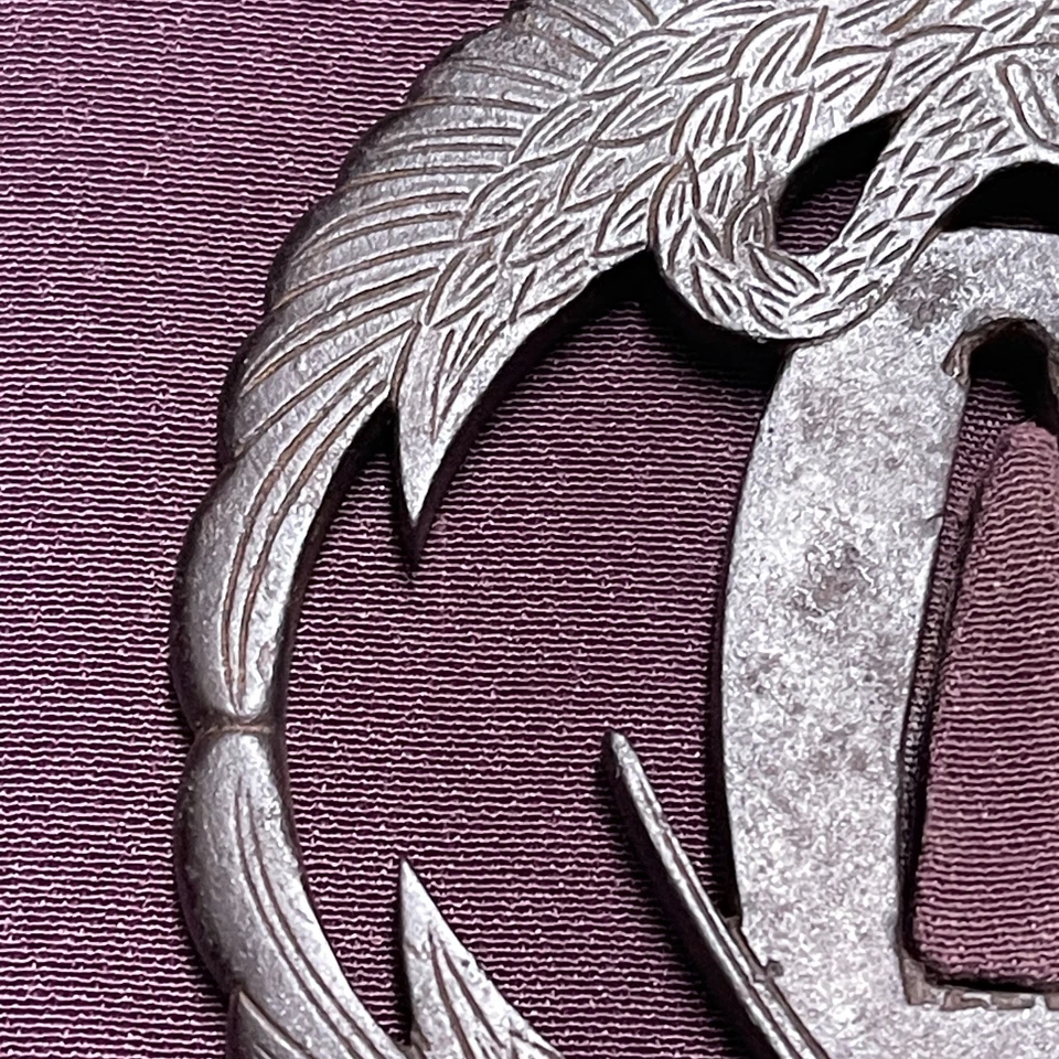KATANA Tsuba Crane Symmetry Openwork Design Antique Japanese Sword Samurai - Image 4 of 4