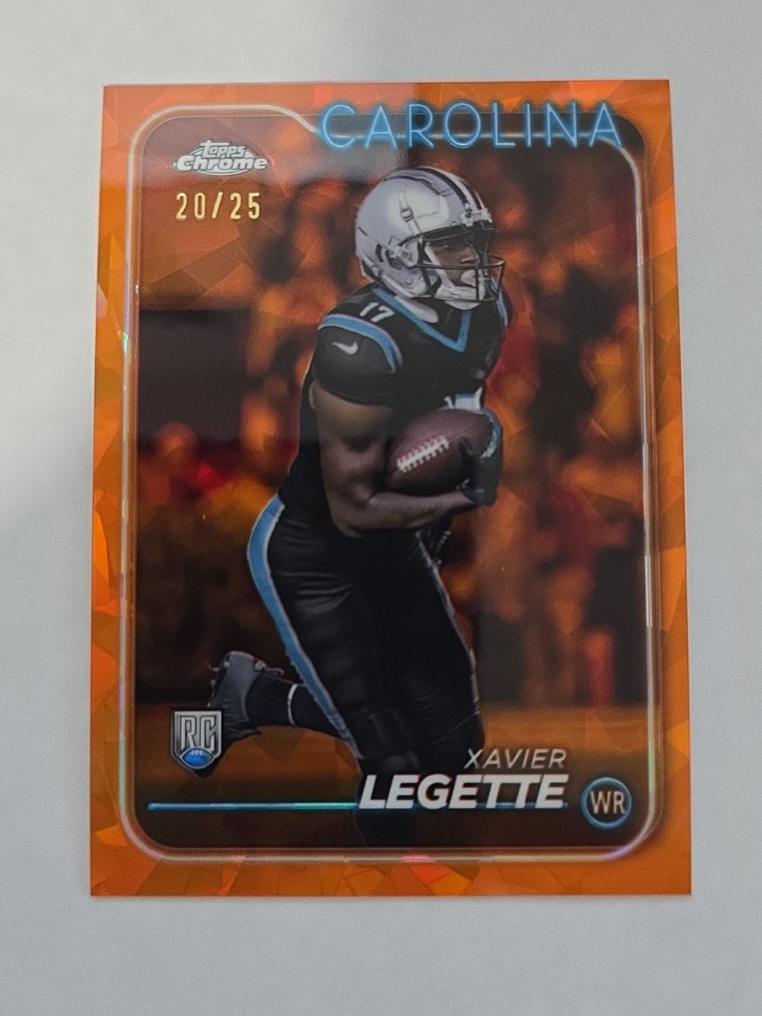 2024 Topps Chrome Sapphire Xavier Legette Orange /25 SP Rookie RC #211 Panthers
